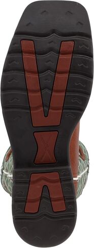 Twisted X Men's 12" Western Work Boot, Square Toe Steel Toe, Cognac Glazed Pebble & Lime, 8.5 D in Saudi Arabia