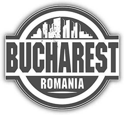 Bucharest Romania Skyline Label Round Metal 0.75" Lapel Pin Hat Shirt Pin Tie Tack Pinback in Saudi Arabia