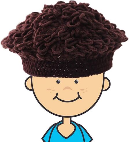 YEKEYI Funny Baby Girl Boy Cute Knitted Wig Hats for Kids Novelty Beanie Winter Warm Cap in Saudi Arabia
