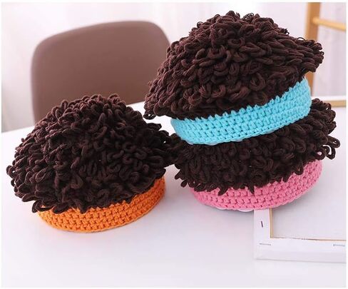 YEKEYI Funny Baby Girl Boy Cute Knitted Wig Hats for Kids Novelty Beanie Winter Warm Cap in Saudi Arabia