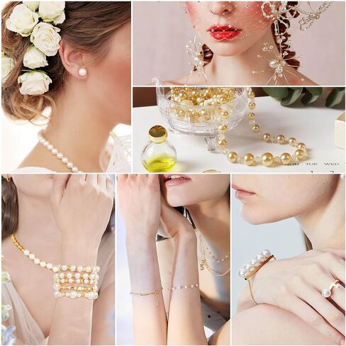 Audab Bracelet Making Kit, 1332 Pieces Pearl Beads and Gold Spacer Beads for Bracelets Making and Jewelry Making for Adults in Saudi Arabia