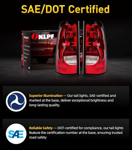 OKLPF Rear Brake Tail Light Compatible With 2003 2004 2005 2006 Chevy Silverado 1500 1500HD 2500 2500HD 3500,Replace Red Taillight Assembly,Included Bulbs and Harness,Driver and Passenger Side in Saudi Arabia