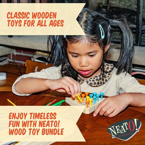 Neato Time to Play 8-in-1 Wooden Board Game Set – Chess, Checkers, Backgammon, Bowling, Sling Puck, Snakes and Ladders, Racing – Classic Family Game for Kids & Adults – Great for Game Night & Travel in Kuwait