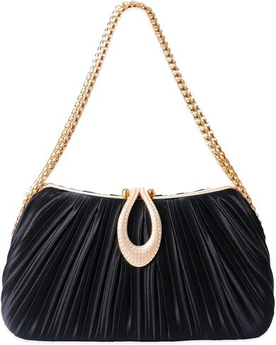 Gold Clutch Purses for Women - Elegant Sparkling evening bags for Wedding Galas, Prom Nights, Cocktail Parties& Formal Events in Kuwait