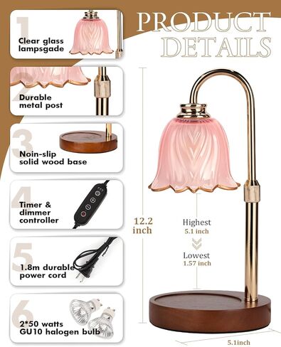 شمعة صغيرة دافئة مصباح مع مؤقت ، ومصباح أخضر قابل للتعديل أكثر دفئا لشموع الجرة ، وهدايا النساء الفريدة لعيد الميلاد ، سخان شموع قابلة للضايق ، هدايا عيد الميلاد ، ضوء الاحترار الشمع اللطيف مع قاعدة الخشب in Kuwait