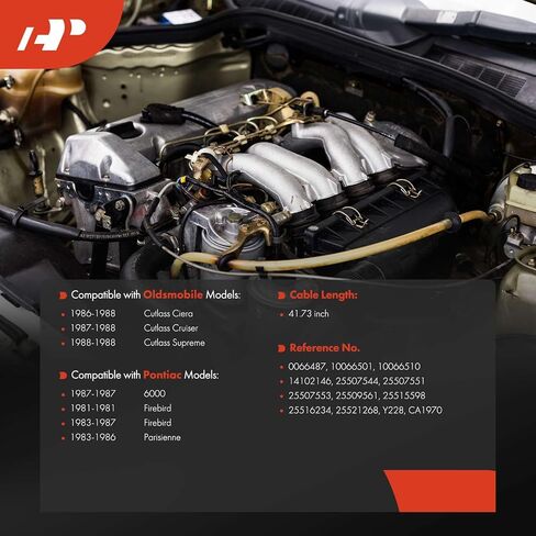A-Premium 41.73 بوصة كابل نقل ناقل حركة أوتوماتيكي متوافق مع شيفروليه كامارو ، كابريس ، C1500 Suburban & Buick Regal ، Century & GMC K1500 ، K2500 & Oldsmobile Cutlass Ciera & Pontiac 6000 in Saudi Arabia