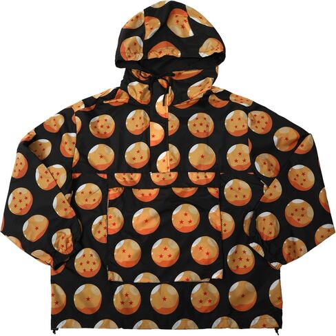 Dragon Ball Z Dragon Ball Print Long Sleeve Black Hooded Anorak in Saudi Arabia