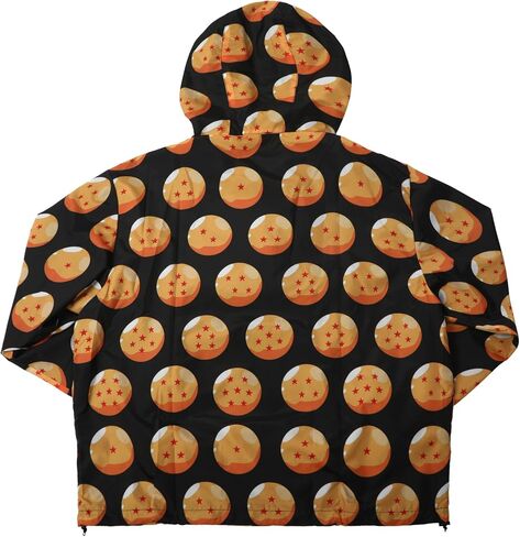 Dragon Ball Z Dragon Ball Print Long Sleeve Black Hooded Anorak in Saudi Arabia