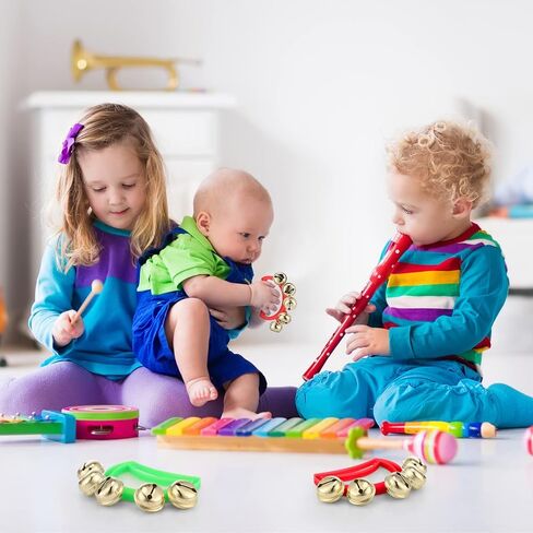 Yeshone 32 قطعة أجراس يدوية أجراس جلجل صانعة الضوضاء السائبة الدف للبالغين الآلات الموسيقية الكنيسة المسيحية حفلة موسيقية كرنفال حفلة عيد ميلاد تفضل in Kuwait