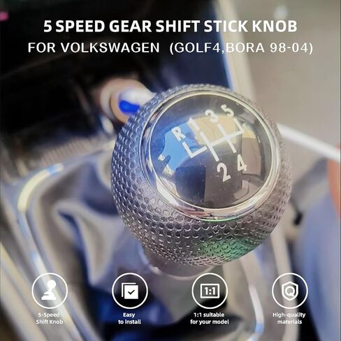 Leather Shift Boot Cover Assembly for Golf 5/Bora - Black Anti-Slip Shift Knob - OEM 1:1 Molded Fit - Compatible with VW Golf 3/4/5 in Saudi Arabia