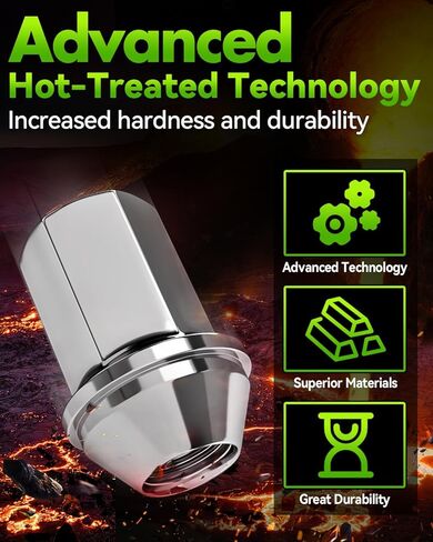 24 PCS 14x1.5 Pitch Studs Wheel Lug Nuts, 1.8 inch Height OEM Factory Style Acorn Seat Lug Nuts, Black Finish, 7/8" Hex, 60 Degree Conical Seat for Chevy Silverado GMC Sierra 1500 in Kuwait