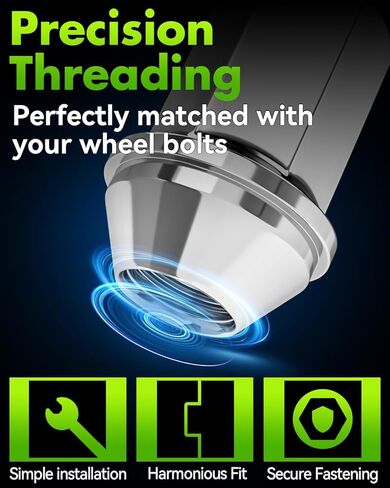 24 PCS 14x1.5 Pitch Studs Wheel Lug Nuts, 1.8 inch Height OEM Factory Style Acorn Seat Lug Nuts, Black Finish, 7/8" Hex, 60 Degree Conical Seat for Chevy Silverado GMC Sierra 1500 in Kuwait