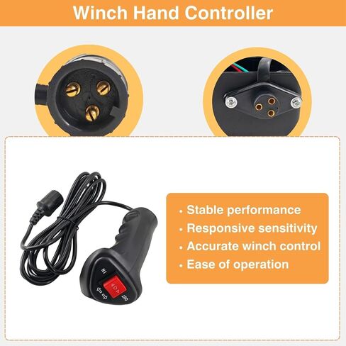 12V 500A Winch Solenoid Contactor Relay Kit with Control Box 4 Pre-Wired Cables and Corded Hand Controller for 8000lbs - 20000lbs Electric ATV UTV Winches in Saudi Arabia