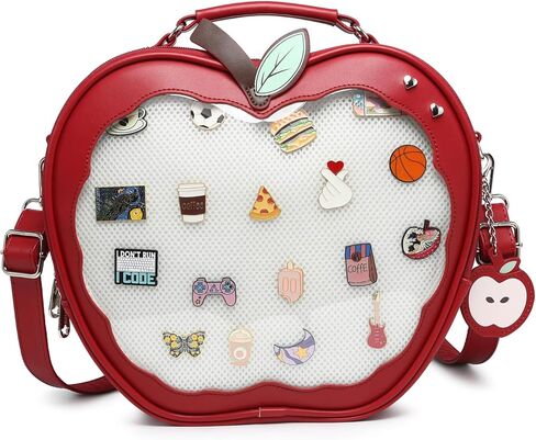 CHERRY SAUCE Cute Red Apple Ita Bag Kawaii Pin Display Purse Backpack Crossbody Shoulder Bag in Saudi Arabia