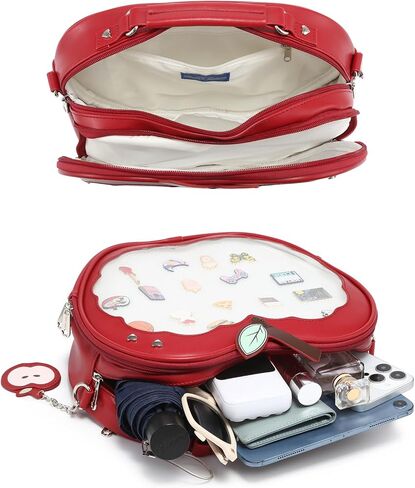 CHERRY SAUCE Cute Red Apple Ita Bag Kawaii Pin Display Purse Backpack Crossbody Shoulder Bag in Saudi Arabia
