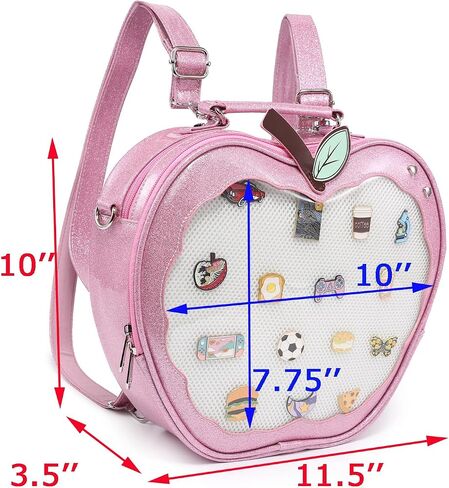 CHERRY SAUCE Cute Red Apple Ita Bag Kawaii Pin Display Purse Backpack Crossbody Shoulder Bag in Saudi Arabia