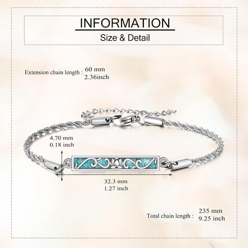 ONEFINITY Butterfly/Lotus Bracelet Sterling Silver Turquoise Bracelet Jewelry For Women in Saudi Arabia