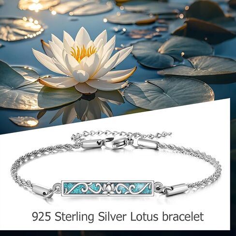 ONEFINITY Butterfly/Lotus Bracelet Sterling Silver Turquoise Bracelet Jewelry For Women in Saudi Arabia