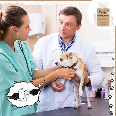 Tondiamo National Veterinary Technician Week Gifts Vet Tech Gift Bracelet Paw Keychain Card for Veterinarian Assistant in Saudi Arabia