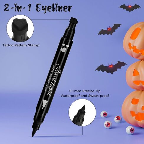 9 Pcs Halloween Costume Quinn Accessories,【Red+Blue Face Body Paint Stick】【 Red+Blue Clip in Hair Extensions】【 Black Liquid Eyeliner Stamp】 Makeup Kit for Harley Costume Cosplay Women Girls Kids in Saudi Arabia