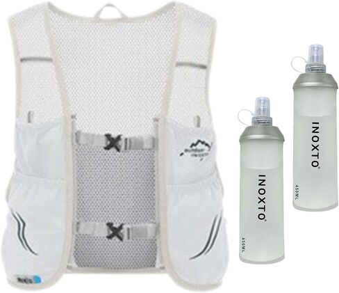 pistro Hydration Running Vest with 2 Bladders Lightweight Breathable Mesh Backpack for Trail Running Cycling Outdoor Sports- Light Gray Green Large in Kuwait