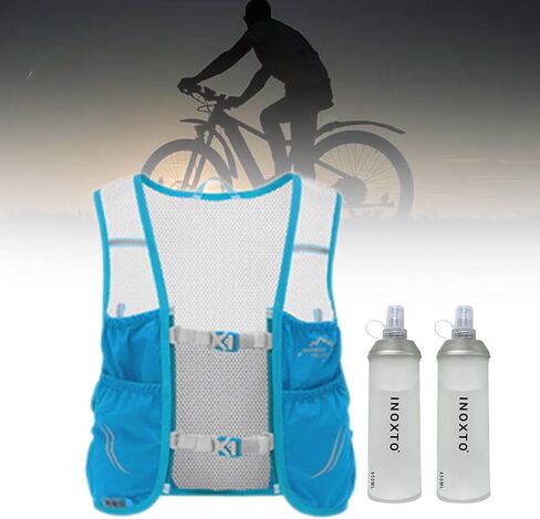 pistro Hydration Running Vest with 2 Bladders Lightweight Breathable Mesh Backpack for Trail Running Cycling Outdoor Sports- Blue Medium in Kuwait