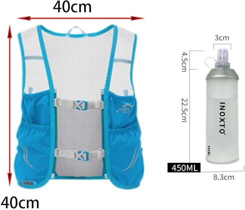 pistro Hydration Running Vest with 2 Bladders Lightweight Breathable Mesh Backpack for Trail Running Cycling Outdoor Sports- Blue Medium in Kuwait