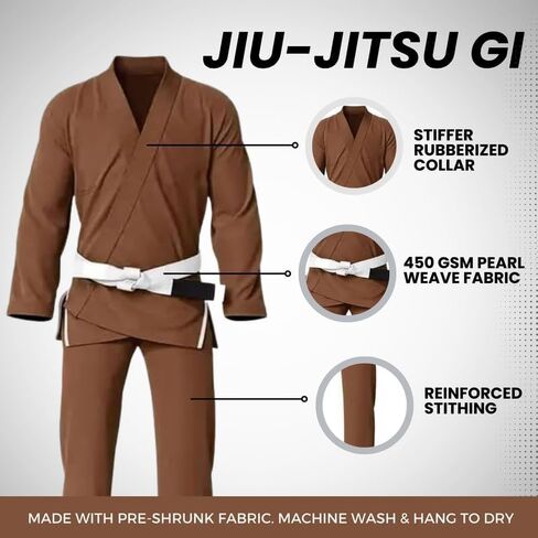 RightPunch Ultimate Brazilian Jiu Jitsu Gi - Preshrunk للجنسين BJJ GI خفيفة الوزن 450 GSM القطن in Kuwait