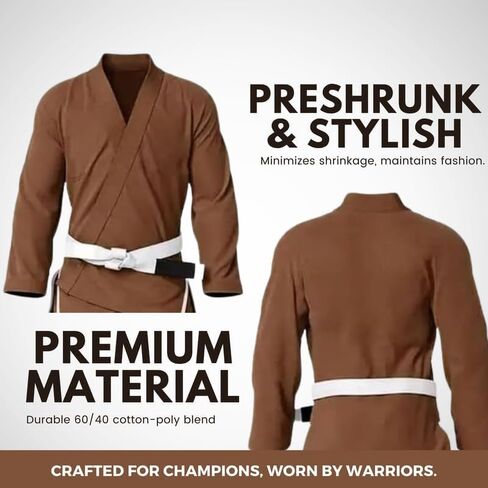RightPunch Ultimate Brazilian Jiu Jitsu Gi - Preshrunk للجنسين BJJ GI خفيفة الوزن 450 GSM القطن in Kuwait