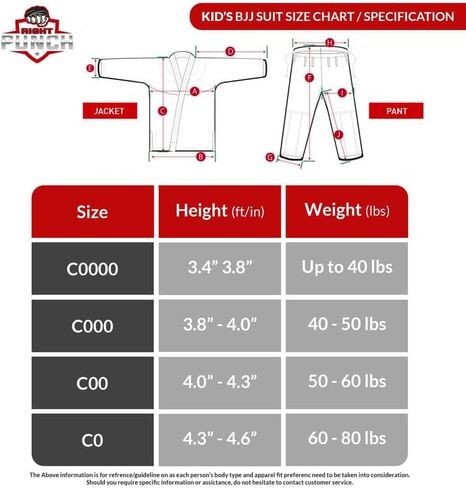 RightPunch Ultimate Brazilian Jiu Jitsu Gi - Preshrunk للجنسين BJJ GI خفيفة الوزن 450 GSM القطن in Kuwait