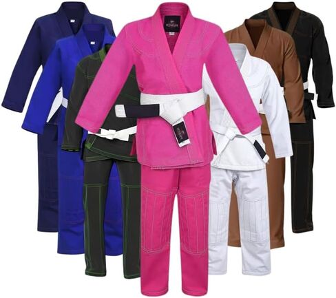 RightPunch Ultimate Brazilian Jiu Jitsu Gi - Preshrunk للجنسين BJJ GI خفيفة الوزن 450 GSM القطن in Kuwait