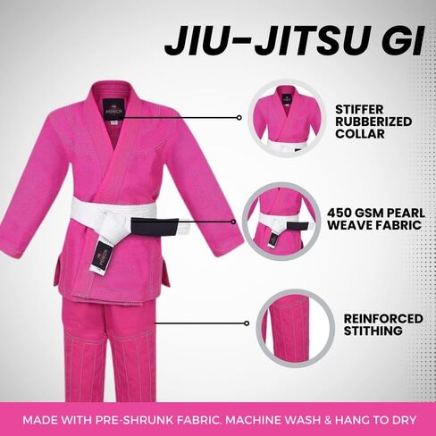 RightPunch Ultimate Brazilian Jiu Jitsu Gi - Preshrunk للجنسين BJJ GI خفيفة الوزن 450 GSM القطن in Kuwait