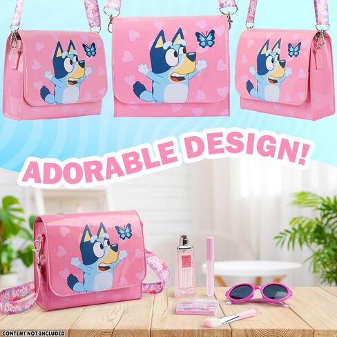 Bluey Girls Purse Crossbody Bag or Satchel, Shoulder Bag with Adjustable Strap Travel Essentials Gifts for Girls in Saudi Arabia