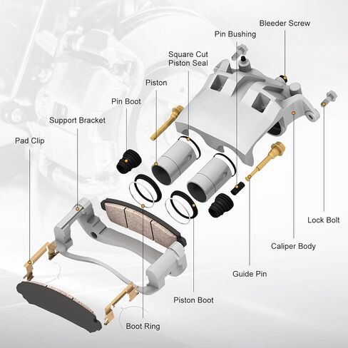 PAROD Rear Disc Brake Caliper Fit for 2008-2012 Ford F-250 Super Duty, F-350 Super Duty Left&Right, Replace for 18B5077 18B5076 in Kuwait