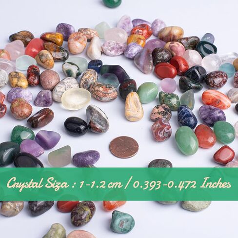مجموعة رقائق بلورية مختلطة مصقولة ، 0.4 بوصة ، 128 قطعة - أحجار متداعية بالمرور والبلورات بشكل كبير للشفاء ، ريكي ، التأمل ، السحر والديكور المنزلي in Kuwait
