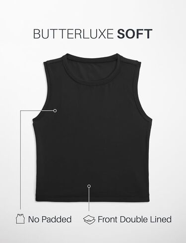 CRZ YOGA Butterluxe Soft Double Lined Casual Tops for Women High Neck Yoga Sleeveless Shirts Basic Going Out Workout Tanks in Saudi Arabia