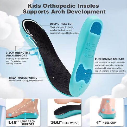 Boys Girls Kids Orthopedic Tennis Shoes: Wide Toe Box Comfortable Casual Plantar Fasciitis Arch Support School Athletic Running Sneakers, Lightweight Orthotic Sports Walking Shoes for Foot and Pain in Saudi Arabia