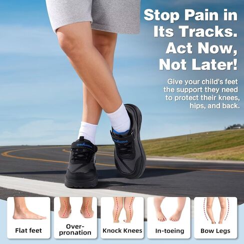 Boys Girls Kids Orthopedic Tennis Shoes: Wide Toe Box Comfortable Casual Plantar Fasciitis Arch Support School Athletic Running Sneakers, Lightweight Orthotic Sports Walking Shoes for Foot and Pain in Saudi Arabia