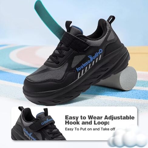 Boys Girls Kids Orthopedic Tennis Shoes: Wide Toe Box Comfortable Casual Plantar Fasciitis Arch Support School Athletic Running Sneakers, Lightweight Orthotic Sports Walking Shoes for Foot and Pain in Saudi Arabia