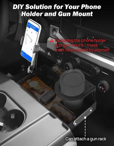 JOYTUTUS Aluminum Car Front Center Seat Headrest Organizer Compatible With 2011-2025 F150 F250 F350 F450 F550 F650 Jump Seat Console, Truck Center Console Cup Holder Coin Organizer Storage Accessories in Saudi Arabia