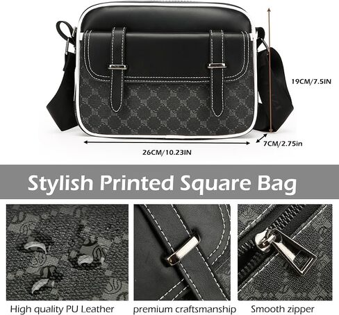 Crossbody Bag for Mens, Pu leather Cross Body Purse, Multi Pocket Shoulder Bag Messenger Bag for Travel Work Daily in Saudi Arabia