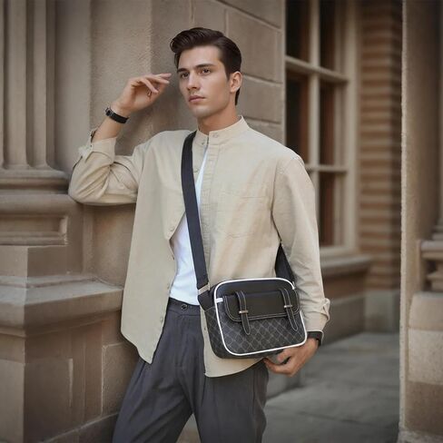 حقيبة Crossbody للرجال ، Pu Leather Cross Body ، حقيبة Messenger حقيبة الكتف متعددة الجيبات للسفر يوميًا in Kuwait
