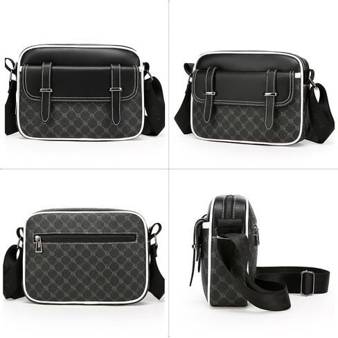 Crossbody Bag for Mens, Pu leather Cross Body Purse, Multi Pocket Shoulder Bag Messenger Bag for Travel Work Daily in Saudi Arabia