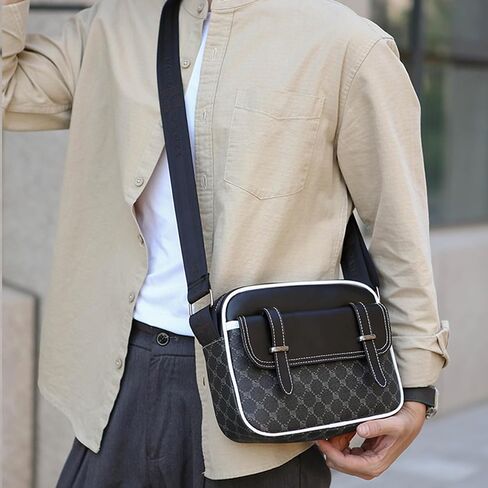 حقيبة Crossbody للرجال ، Pu Leather Cross Body ، حقيبة Messenger حقيبة الكتف متعددة الجيبات للسفر يوميًا in Kuwait
