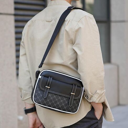 حقيبة Crossbody للرجال ، Pu Leather Cross Body ، حقيبة Messenger حقيبة الكتف متعددة الجيبات للسفر يوميًا in Kuwait