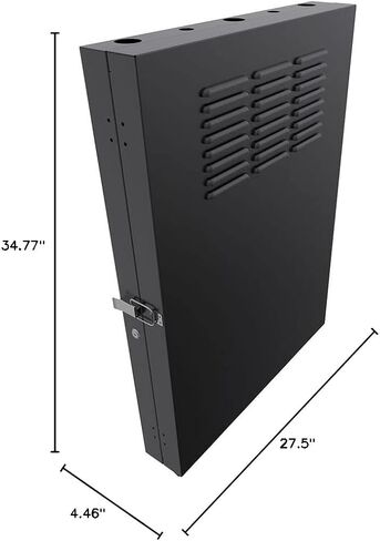 NavePoint 2U Vertical Wall Mount Enclosure, 12.7 inch (325mm) to 15.7 inch (400mm) Depth, Cold-Rolled Steel, Black in Saudi Arabia