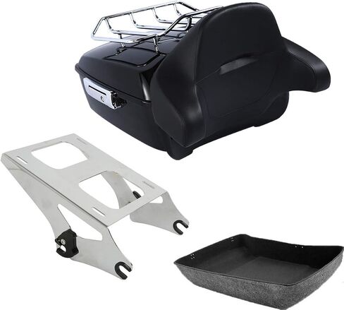 Green-L King Trunk & Backrest 2 Up Luggage Mount Rack Fit for Harley 2014-2025 Touring Road King street in Saudi Arabia