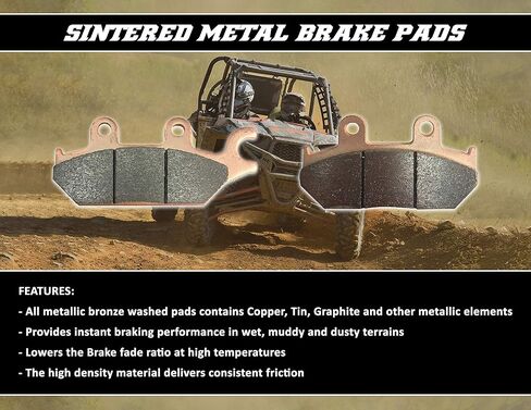 Demon Powersports Front/Rear Left/Right Sintered Brake Pads for Polaris Big Boss/Magnum/ATP/Predator/Outlaw/Sportsman/RZR, High-Density Sintered Metallic Material (See Fitment Details in Description) in Saudi Arabia