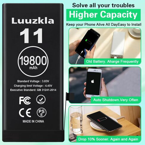 Luuzkla 11500mAh (2024 New Upgrade) Battery Compatible with iPhone 7 PLUS, Super Capacity Battery Replacement Compatible with iPhone 7 PLUS, with Full Tool Kits-0 Cycle High Capacity-24 Months Service in Kuwait