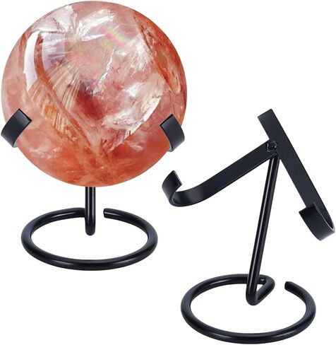 AHANDMAKER 2Pcs Crystal Ball Holder, Black Iron Arms Display Stand Sphere Display Holder for Small Gemstones Geodes Mineral Agate Home Office Decor, 8.05x2.44x3.46 inch in Saudi Arabia